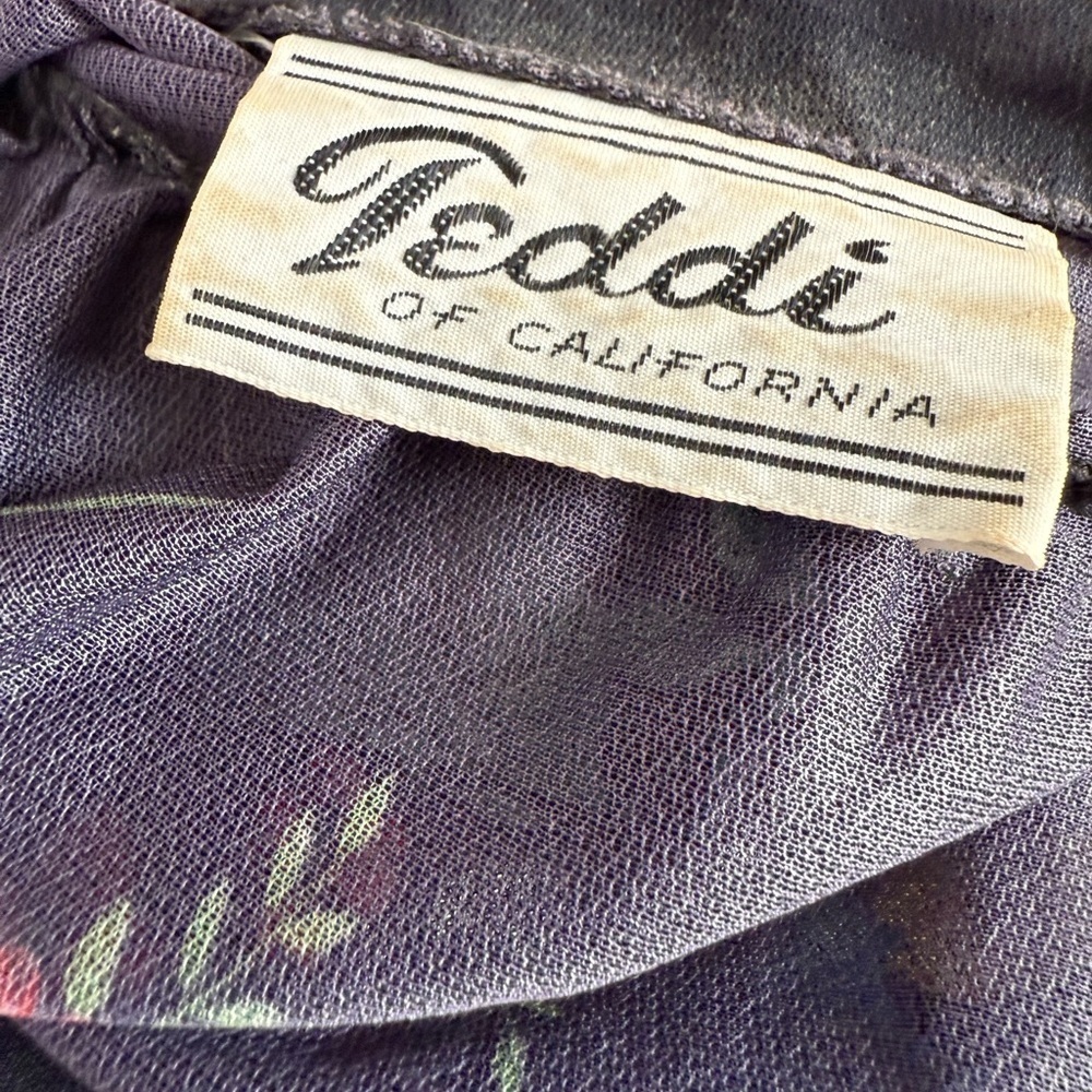Vintage Lady Winn California by Teddi Blouse Womens Floral Birds - Picture 5 of 8